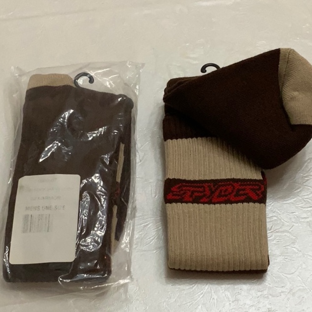 Spyder Men’s Crew Sock- Brown/Tan (2 pair)